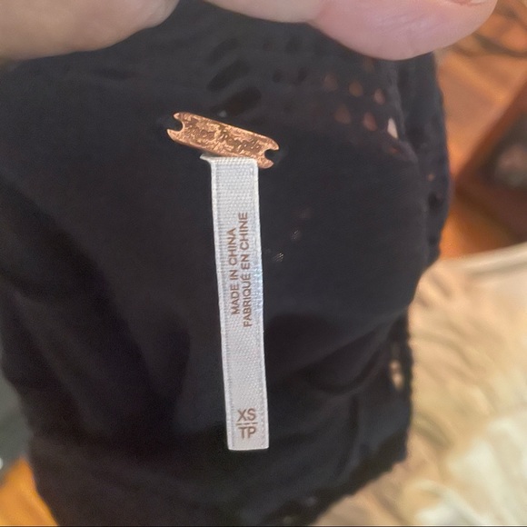 Free People Women's XS Extra Small Off Open Shoulder Black Crochet Lined Dress - Picture 4 of 5